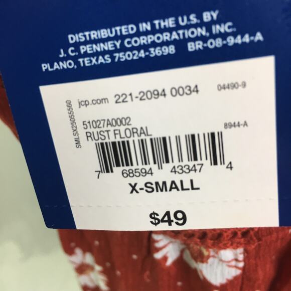Arizona Jean Co Floral Sundress Rust White XS - Picture 11 of 13